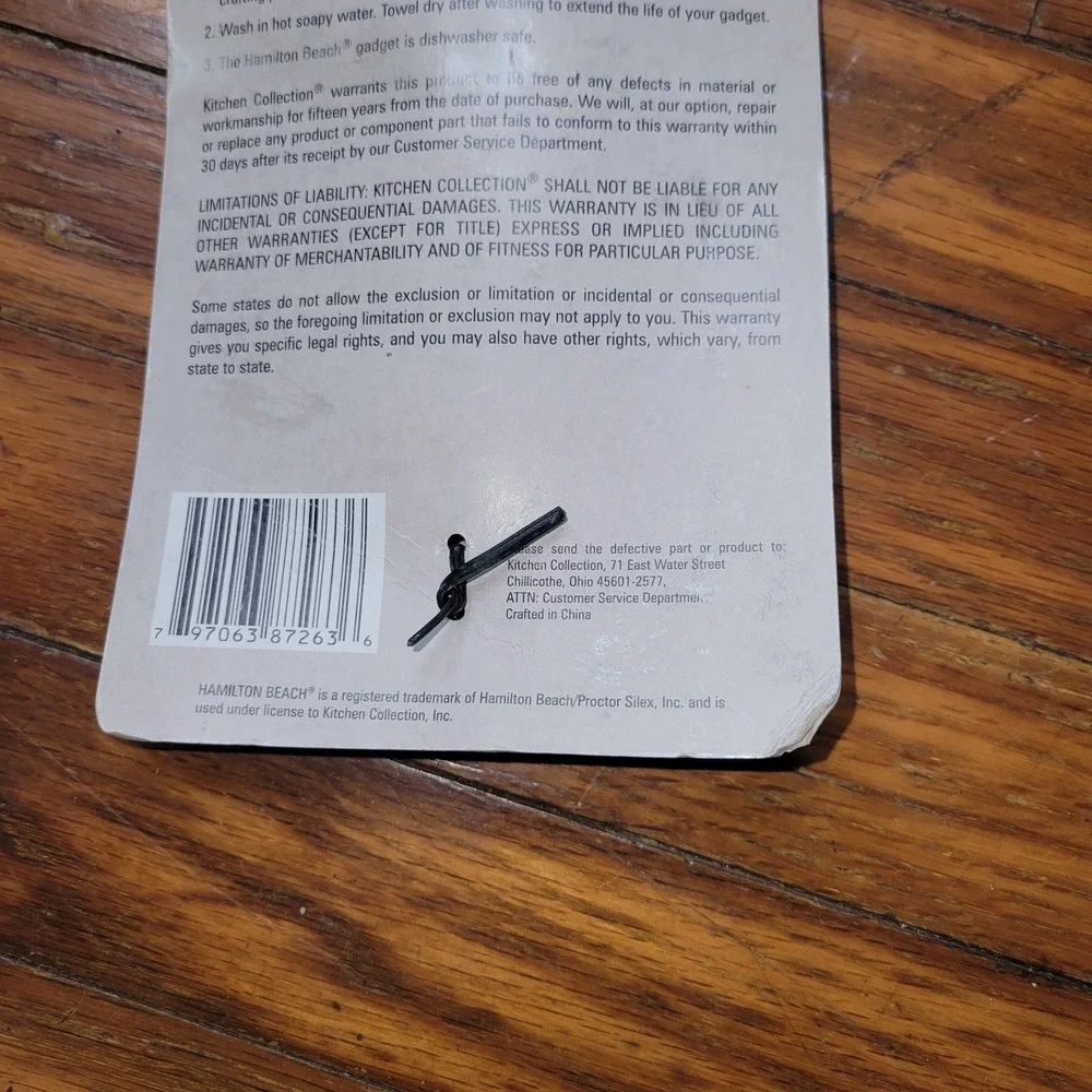 Genuine Hamilton‎ Beach Black Stainless Cheese  Slicer No Slip Grip New